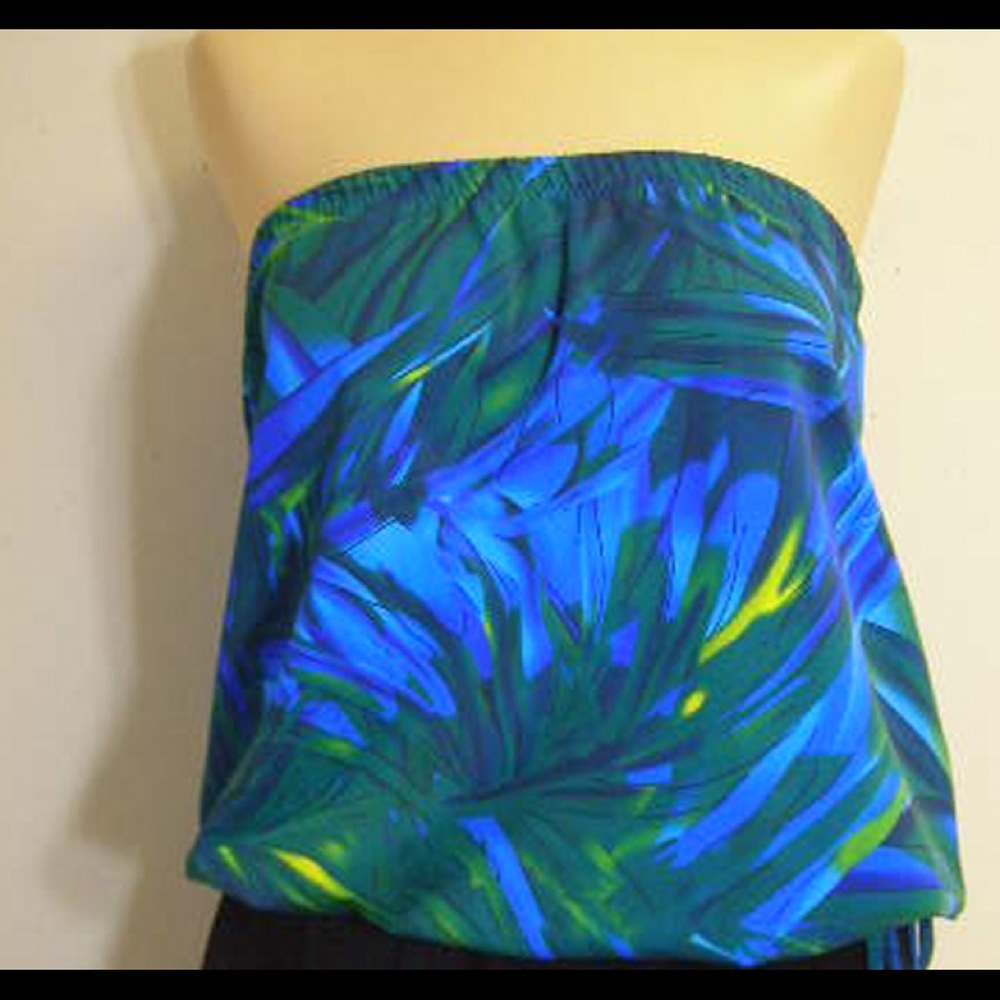 NWT 12 to 16 Bandeau blouson swimsuit top